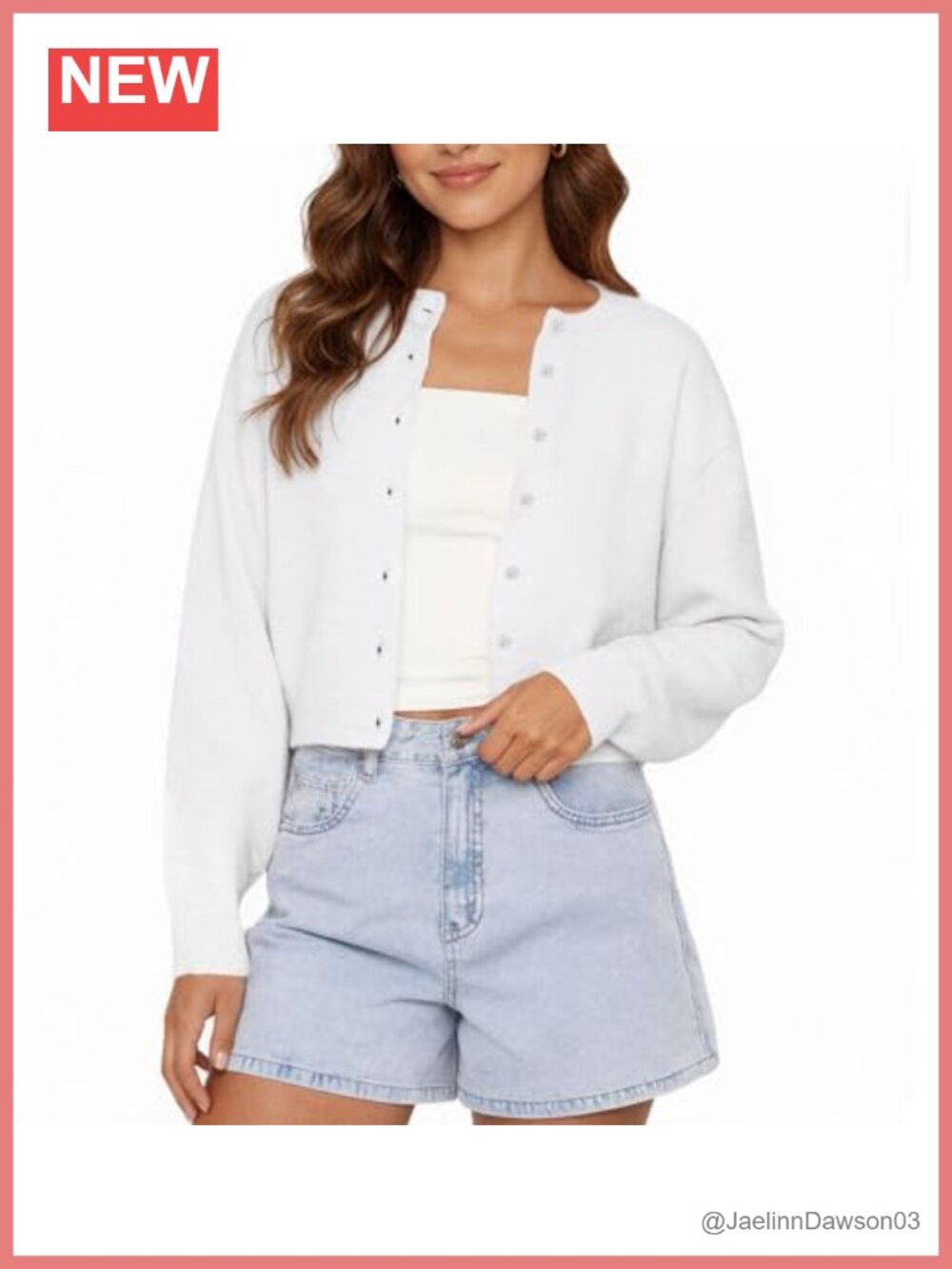Cropped Cardigan Women Long Sleeve Button Down Knit Sweater